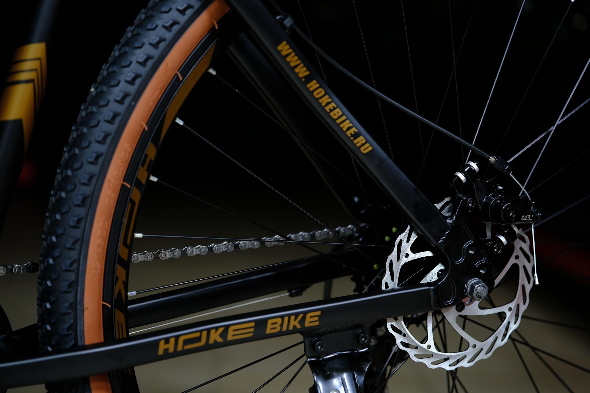 Тормоз дисковый механический JAK HOKE ONE MAX 29 матовый чёрный-коричневый 21